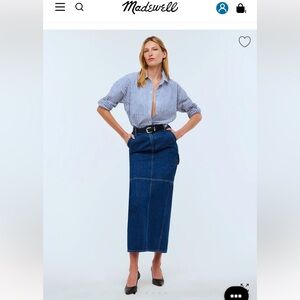 Madewell Denim Carpenter Maxi Skirt in Handlon Wash